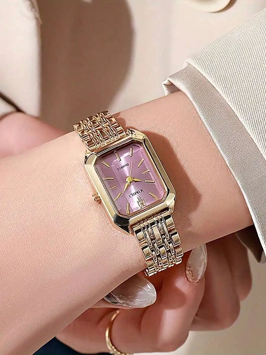 Womens Fashion Casual Quartz Watch With Square Dial And Stainless Steel Strap
Womens Fashion Casual Quartz Watch With Square Dial And Stainless Steel Strap