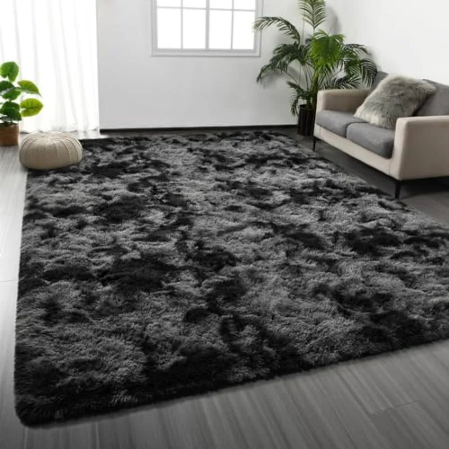 Large Shag Area Rugs 6 x 9 for living room, bedroom, nursery; tie-dyed plush fuzzy dark grey ultra soft fluffy furry indoor car
Large Shag Area Rugs 6 x 9 for living room, bedroom, nursery; tie-dyed plush fuzzy dark grey ultra soft fluffy furry indoor car
