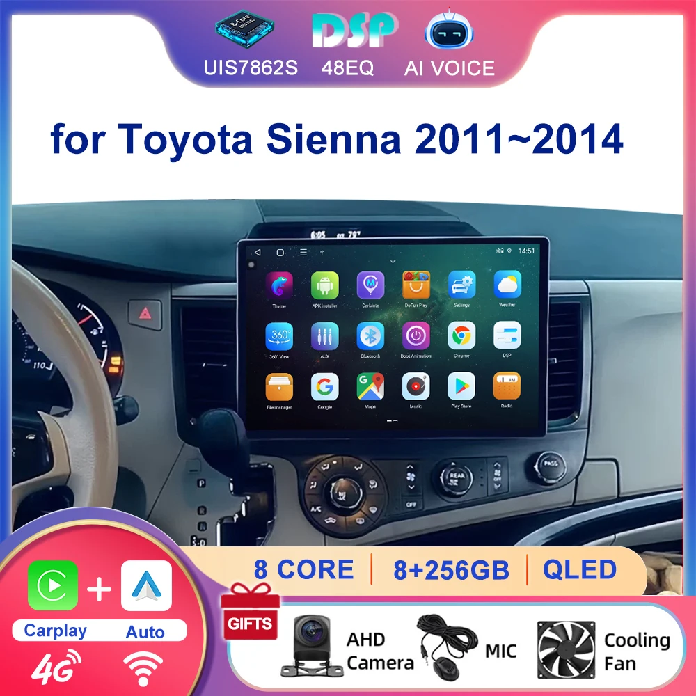 13.1 Inch 2 Din Touch Screen 2+32G 4+64G 4G Radio Player GPS Navigation Carplay Radio Android Auto for Toyota Sienna 2011~2014
13.1 Inch 2 Din Touch Screen 2+32G 4+64G 4G Radio Player GPS Navigation Carplay Radio Android Auto for Toyota Sienna 2011~2014