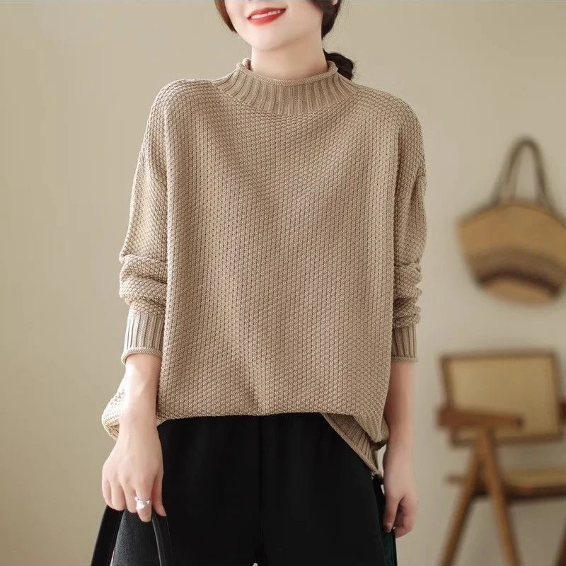 2023 Autumn and Winter New Simplicity Versatile Commuter Women's Clothing Long Sleeve Half High Neck Fashion Solid Color Sweater
2023 Autumn and Winter New Simplicity Versatile Commuter Women's Clothing Long Sleeve Half High Neck Fashion Solid Color Sweater