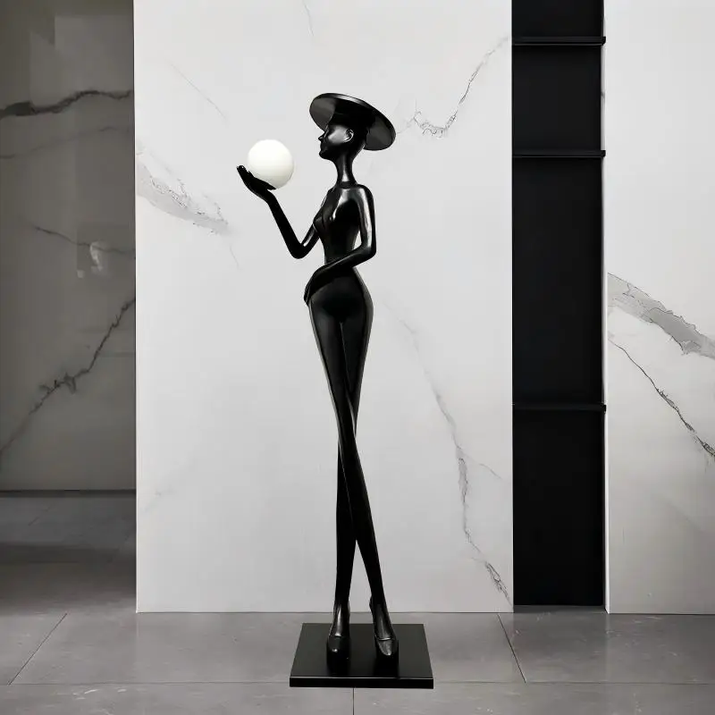Modern Art Sculpture Floor Lamp Living Room Lobby Clubhouse Creative Hat Wearing Girl Figure Ornament Fiberglass Standing Lamp
Modern Art Sculpture Floor Lamp Living Room Lobby Clubhouse Creative Hat Wearing Girl Figure Ornament Fiberglass Standing Lamp