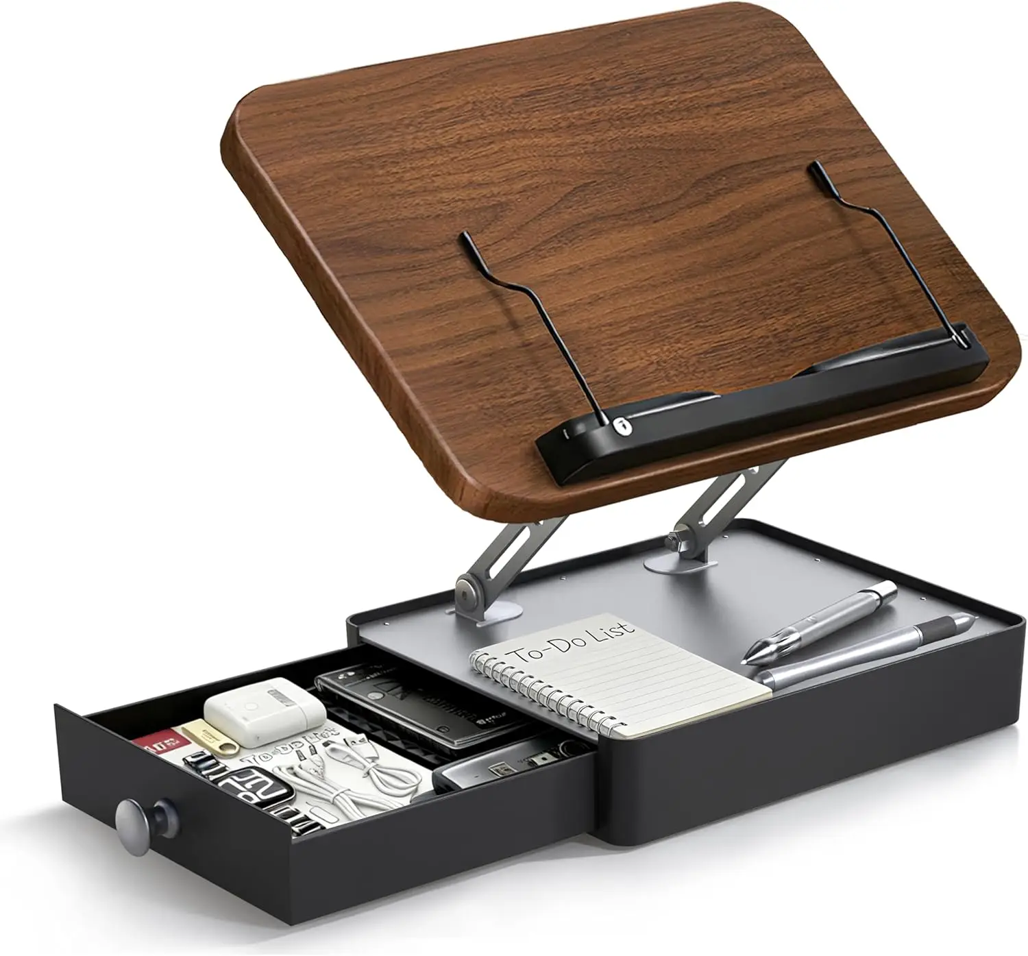 Adjustable Wooden Book Stand with Storage Drawer, Ergonomic Height & Angle, Hands-Free Reading, Walnut
Adjustable Wooden Book Stand with Storage Drawer, Ergonomic Height & Angle, Hands-Free Reading, Walnut