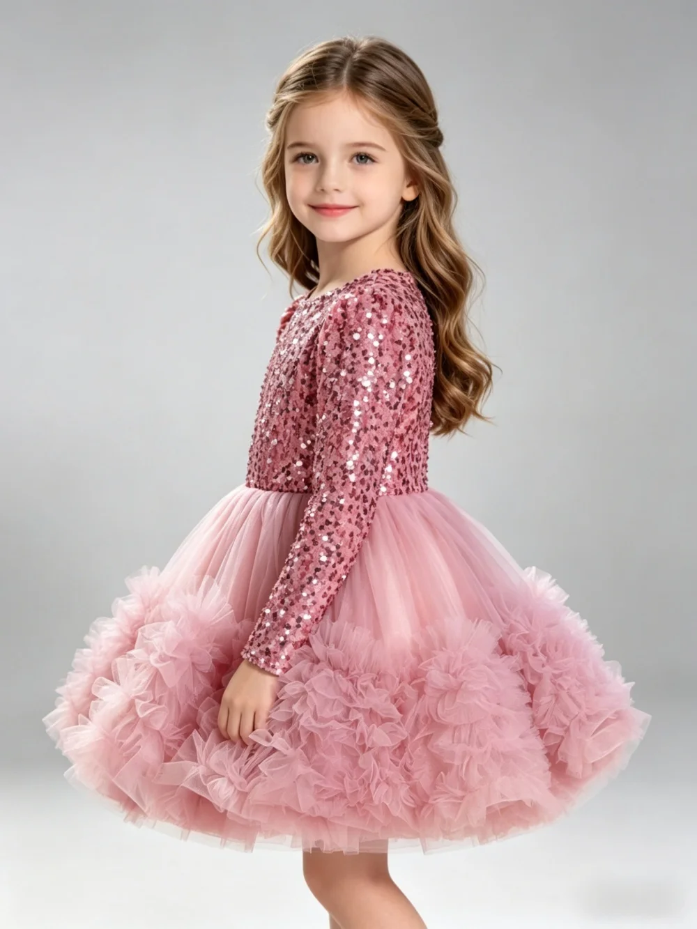 Custom Flower Girl Dress for Wedding First Christmas Party with Puff Sleeves Sequins Bodice and High Low Ruffled Tulle Skirt
Custom Flower Girl Dress for Wedding First Christmas Party with Puff Sleeves Sequins Bodice and High Low Ruffled Tulle Skirt
