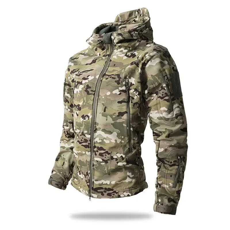 5XL 6XL Soft-shell Hard Shell Camouflage Jacket Fleece Thick Tactical Suit Hooded Coat Manufacturers Handsome Outdoor Jacket
5XL 6XL Soft-shell Hard Shell Camouflage Jacket Fleece Thick Tactical Suit Hooded Coat Manufacturers Handsome Outdoor Jacket