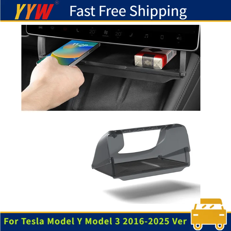 Under-Screen Hidden Storage For Tesla Model Y Model 3 2016-2025 Ver durable Hideable Organizer Tray with Anti-Slip Silicone pad
Under-Screen Hidden Storage For Tesla Model Y Model 3 2016-2025 Ver durable Hideable Organizer Tray with Anti-Slip Silicone pad