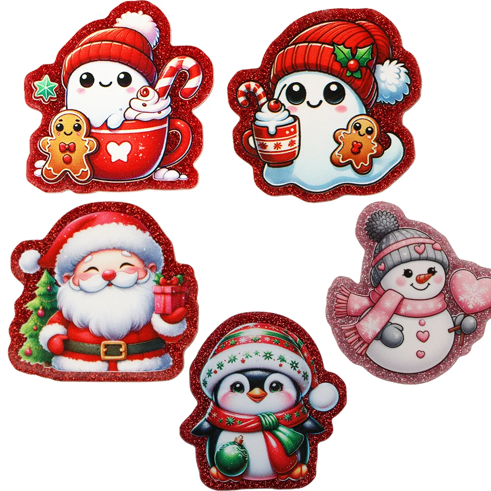 6Pcs Christmas Acrylic Resin Planars Santa Claus Snowman Ghost Red Green Glitter DIY Accessories for Jewelry Making Badge
6Pcs Christmas Acrylic Resin Planars Santa Claus Snowman Ghost Red Green Glitter DIY Accessories for Jewelry Making Badge
