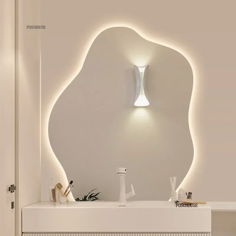 Nordic Irregular LED Mirror for Home Wall Bathroom Decorative Aesthetic Mirrors Funky Bedroom Minimalist Makeup Mirror B F
Nordic Irregular LED Mirror for Home Wall Bathroom Decorative Aesthetic Mirrors Funky Bedroom Minimalist Makeup Mirror B F