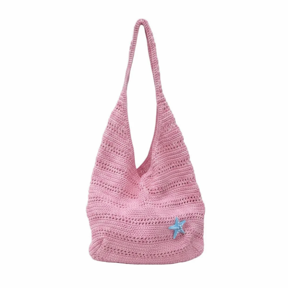 Lightweight Starfish Decor Crochet Tote Intricate Hollow-out Pattern Soft Polyester Knit Large Capacity Knit Shopper Foldable
Lightweight Starfish Decor Crochet Tote Intricate Hollow-out Pattern Soft Polyester Knit Large Capacity Knit Shopper Foldable
