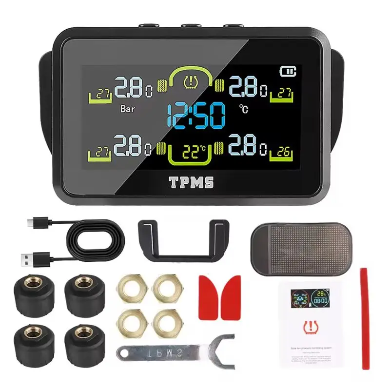 A48P-TPMS T14-1 Solar Tire Pressure Monitoring System With 4 External Sensors–Car Tyre Pressure Monitor Temperature Warning
A48P-TPMS T14-1 Solar Tire Pressure Monitoring System With 4 External Sensors–Car Tyre Pressure Monitor Temperature Warning