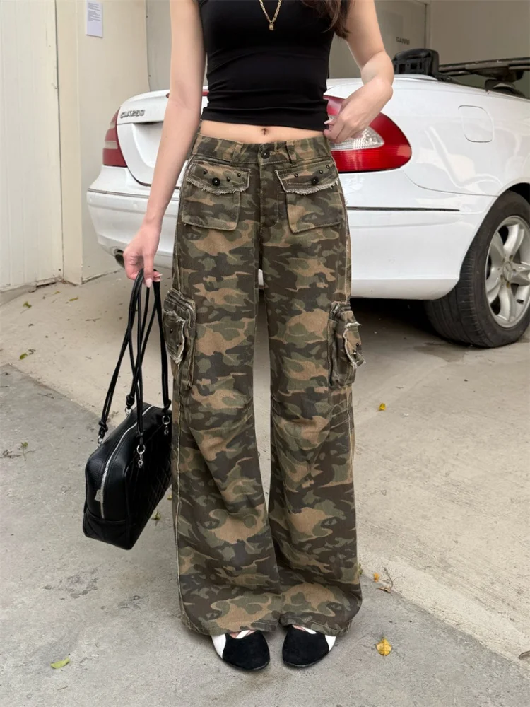 2026 Cyber Y2K Streetwear Camouflage Baggy Women's Cargo Jeans Pants For Woman Clothing Straight New Rock Loose Long Trousers
2026 Cyber Y2K Streetwear Camouflage Baggy Women's Cargo Jeans Pants For Woman Clothing Straight New Rock Loose Long Trousers