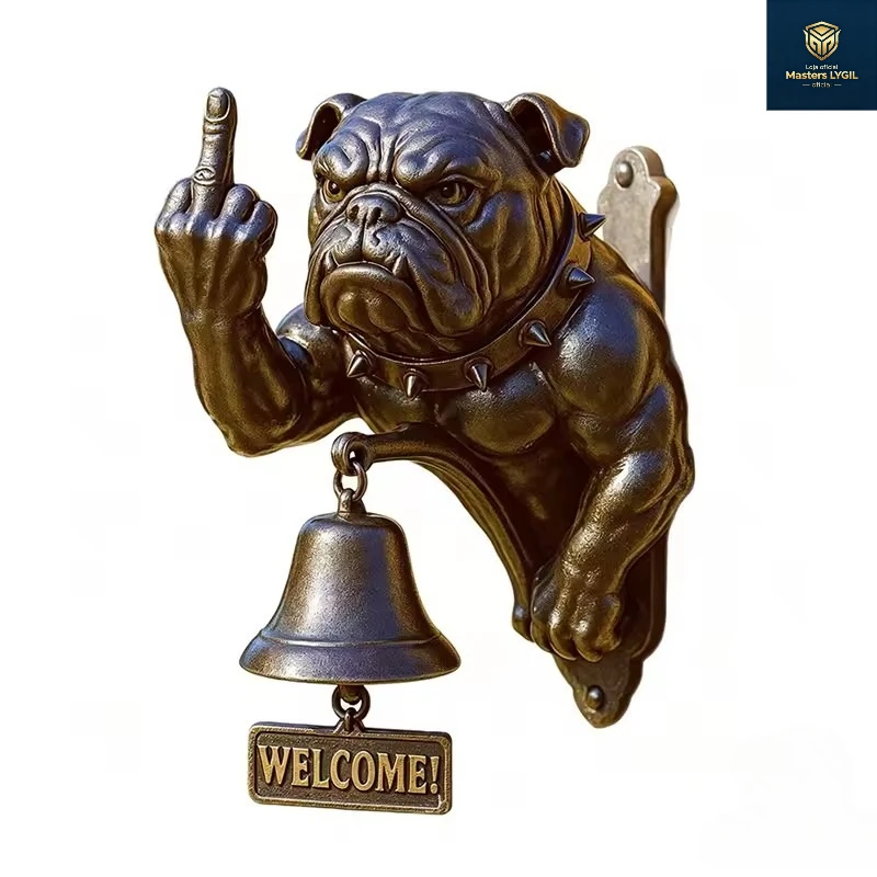 The Humorous And Witty Thumbs-Up Salute Bulldog Doorbell Ornament With Vintage Wall Decoration Featuring A Welcoming Sign.
The Humorous And Witty Thumbs-Up Salute Bulldog Doorbell Ornament With Vintage Wall Decoration Featuring A Welcoming Sign.