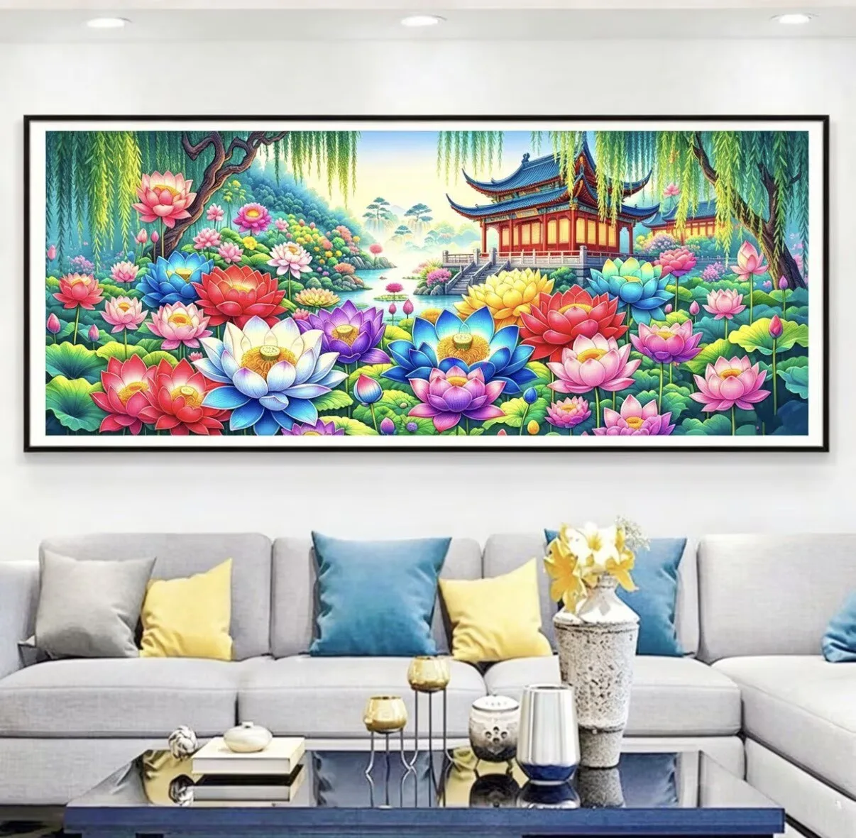 9CT 14CT 11ct 250X83cm pavilion Lotus Pre-Printed Cross Stitch DIY Embroidery Set Handicraft Floss Needle Craft
9CT 14CT 11ct 250X83cm pavilion Lotus Pre-Printed Cross Stitch DIY Embroidery Set Handicraft Floss Needle Craft