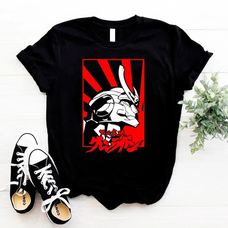 Tengen Toppa Gurren Lagann Anime T-Shirt Kamina Japanese Robot Manga Shirt Simon Yoko Mecha Unisex Tee
Tengen Toppa Gurren Lagann Anime T-Shirt Kamina Japanese Robot Manga Shirt Simon Yoko Mecha Unisex Tee
