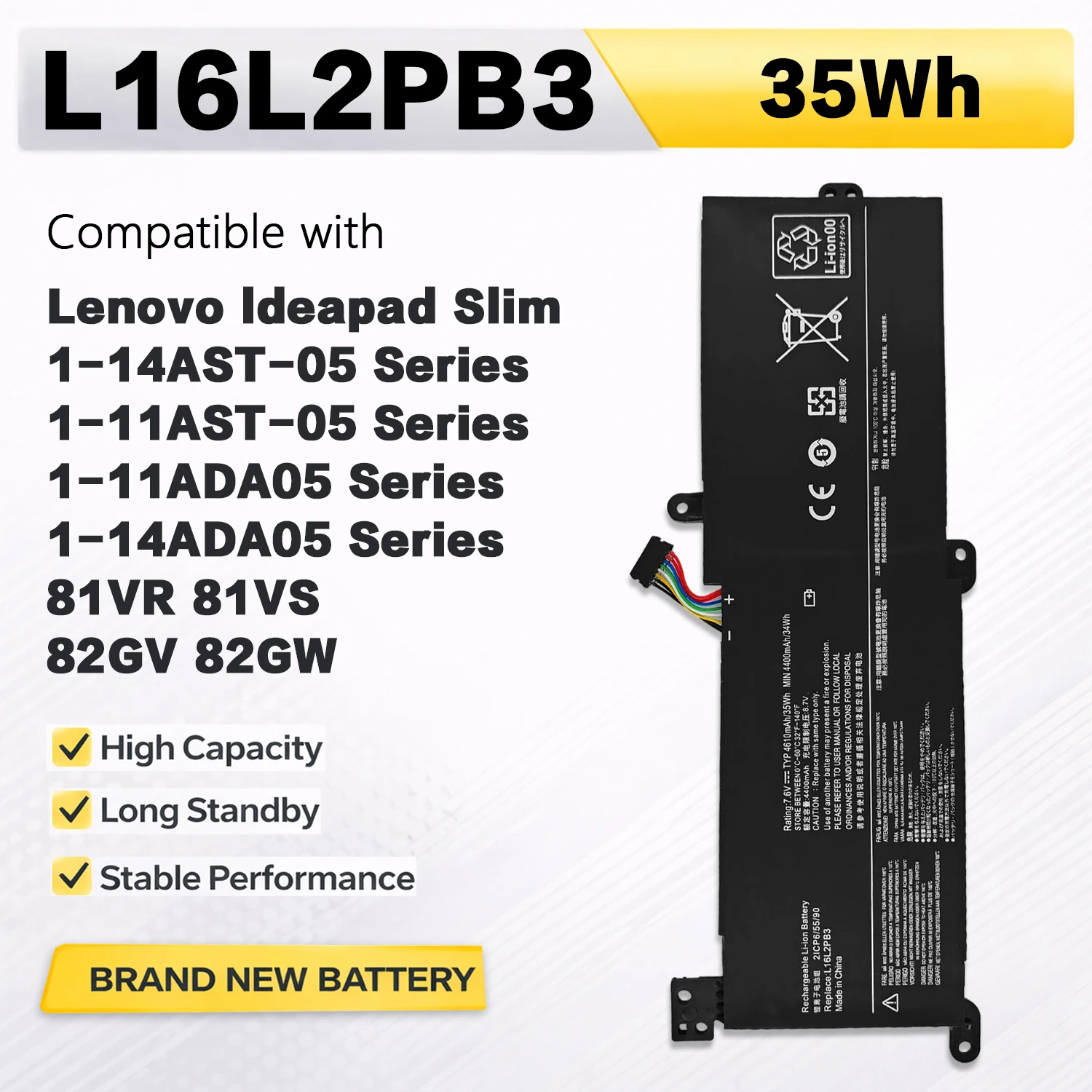 Аккумулятор PowerHub L16L2PB3 L19M2PF0 для ноутбуков Lenovo Ideapad Slim 1-14AST-05, 1-11AST-05, 1-11ADA05, 1-14ADA05 серии 2ICP6/54/90
Аккумулятор PowerHub L16L2PB3 L19M2PF0 для ноутбуков Lenovo Ideapad Slim 1-14AST-05, 1-11AST-05, 1-11ADA05, 1-14ADA05 серии 2ICP6/54/90