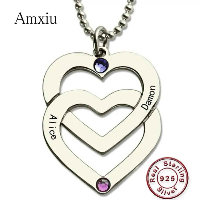 Amxiu Customize Two Hearts Choker Necklace Engraved Name Necklace 925 Silver Jewelry For Women Lovers Personalized Necklace Gift
Amxiu Customize Two Hearts Choker Necklace Engraved Name Necklace 925 Silver Jewelry For Women Lovers Personalized Necklace Gift