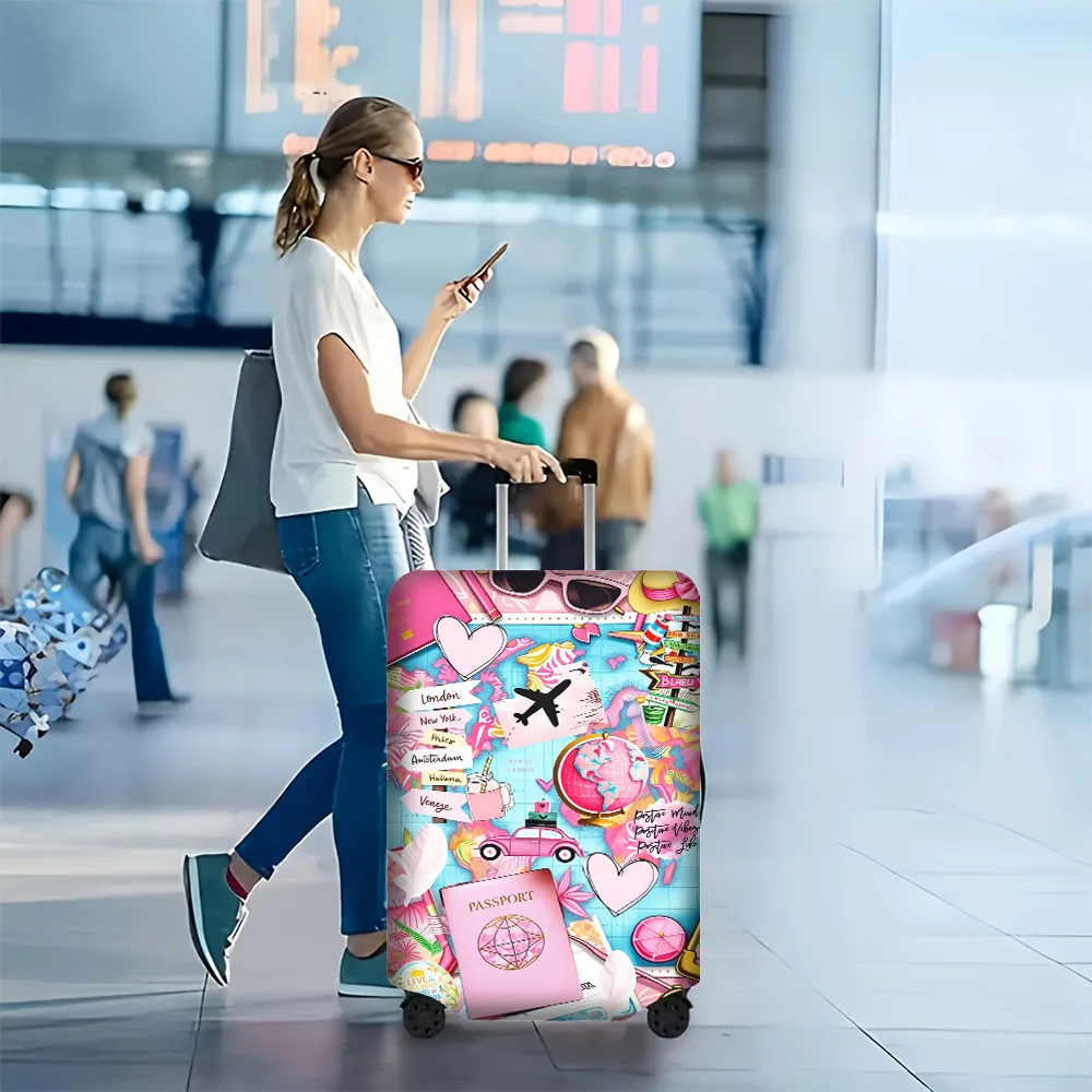 1PC Tropical Pink Travel Collage Print Luggage Cover for luggage sizes 18-32 inches; dust and elastic travel accessories to e
1PC Tropical Pink Travel Collage Print Luggage Cover for luggage sizes 18-32 inches; dust and elastic travel accessories to e