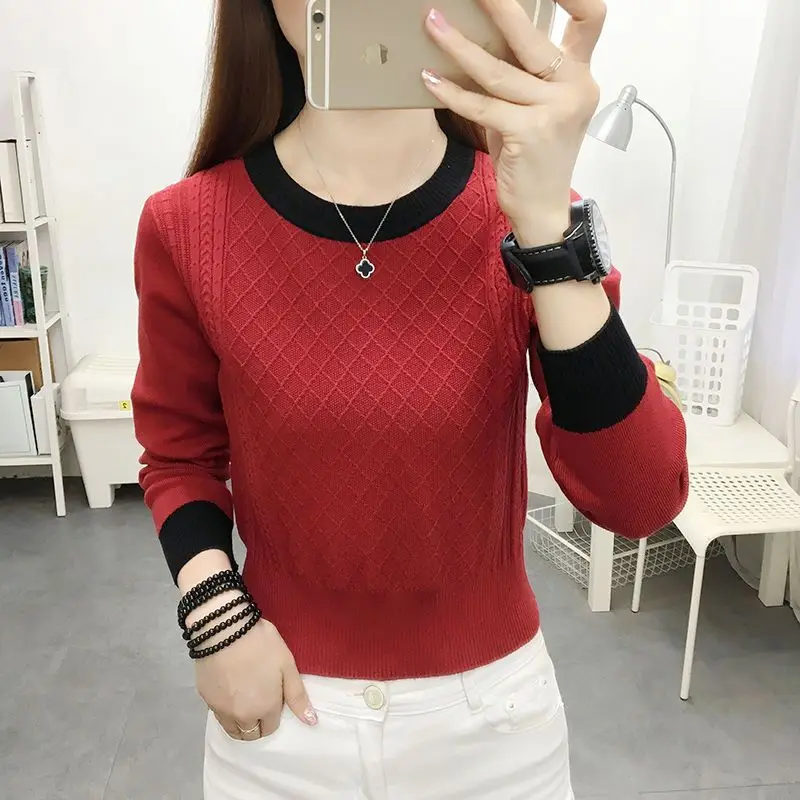 Lantern Long Sleeve Sweater Knitted Women's Clothing Casual Round Neck Autumn Winter Contrast Color Comfortable Korean Tops
Lantern Long Sleeve Sweater Knitted Women's Clothing Casual Round Neck Autumn Winter Contrast Color Comfortable Korean Tops