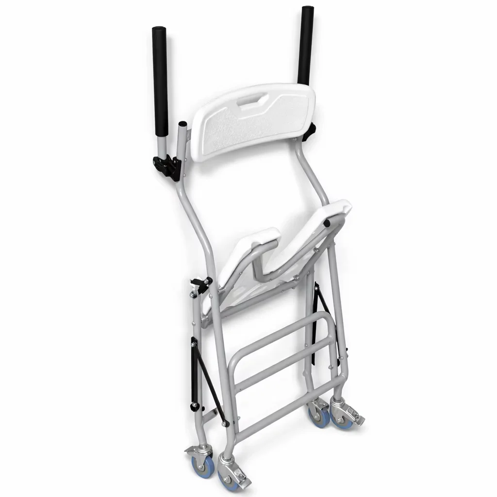 Folding shower chair with wheels, medical bath chair for elderly patients
Folding shower chair with wheels, medical bath chair for elderly patients