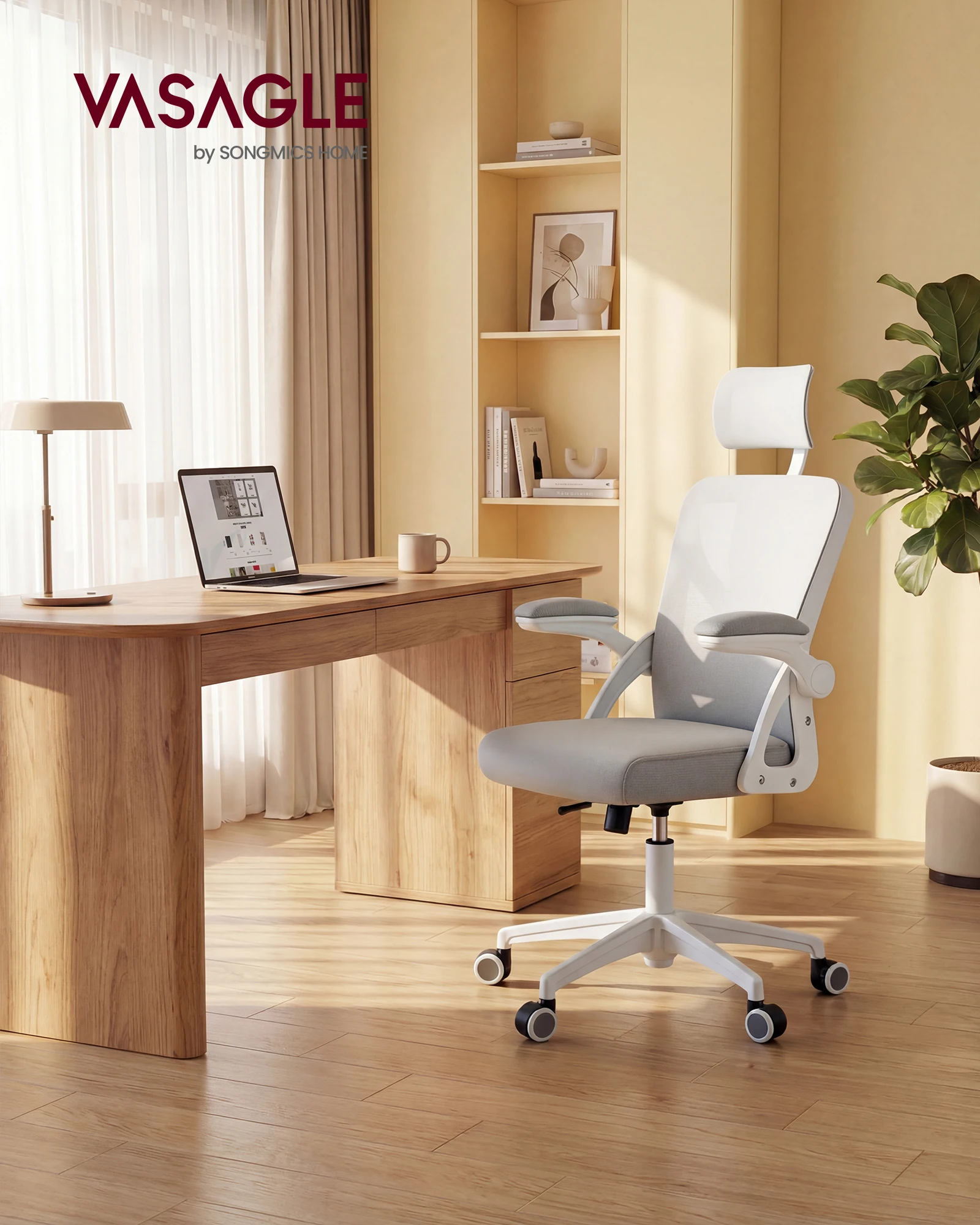 VASAGLE Ergonomic Mesh Office Chair with Adjustable Lumbar Support and Headrest, 90-105° Tilt Function, Wide Seat, Flip‑Up Armr
VASAGLE Ergonomic Mesh Office Chair with Adjustable Lumbar Support and Headrest, 90-105° Tilt Function, Wide Seat, Flip‑Up Armr