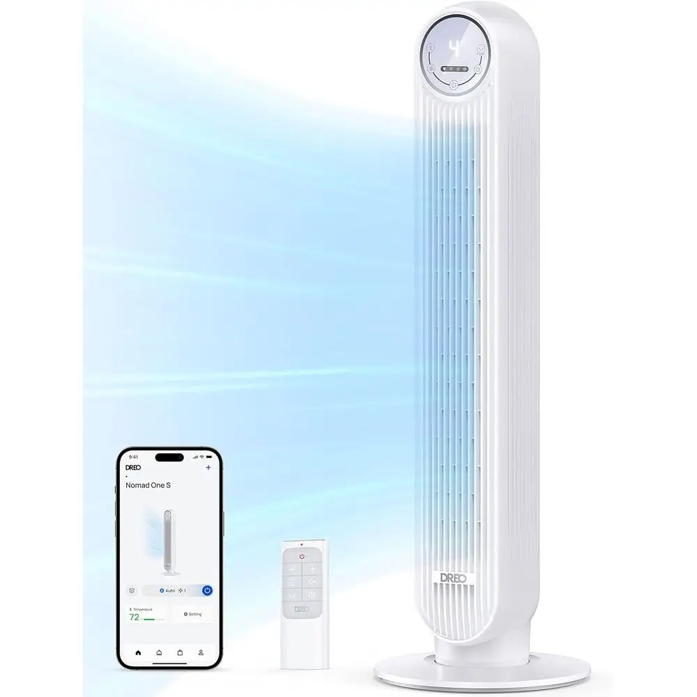 Smart 25t/s Oscillating Fan with 90° Rotation, 4 Speeds, 8H Timer, 28dB Noise, Remote, Compatible with Wii Voice Control
Smart 25t/s Oscillating Fan with 90° Rotation, 4 Speeds, 8H Timer, 28dB Noise, Remote, Compatible with Wii Voice Control