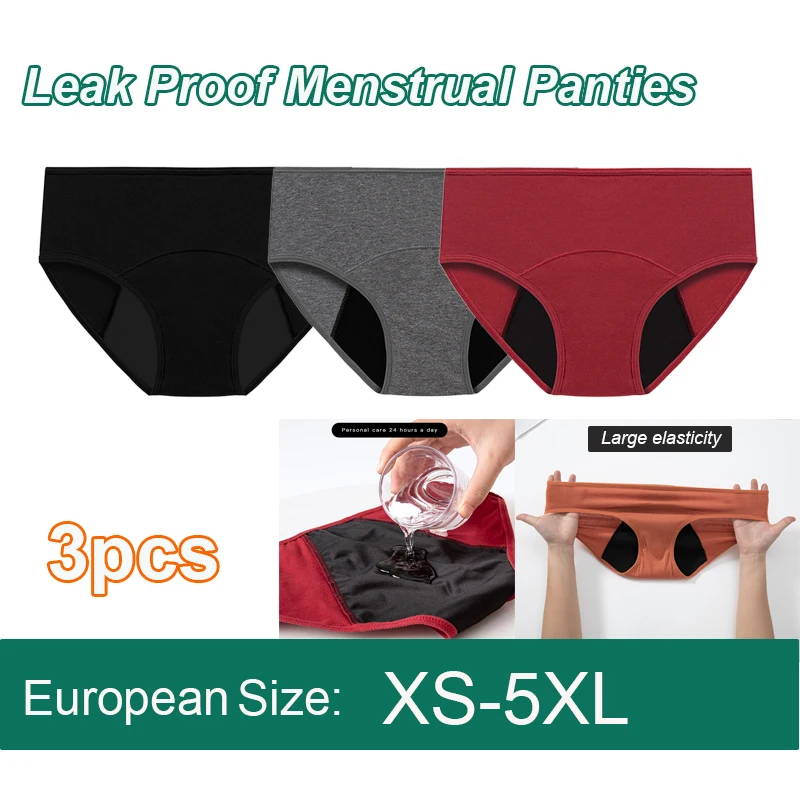 3pcs Women Menstrual Period Underpants Ladies Cotton Postpartum Absorbent Leak Proof Panties European size XS-5XL
3pcs Women Menstrual Period Underpants Ladies Cotton Postpartum Absorbent Leak Proof Panties European size XS-5XL