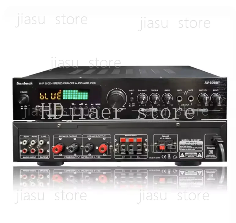 AV-608BT 600W 5-Channel Home Amplifier – 110V/240V Bluetooth Karaoke Audio Amp with Radio Function
AV-608BT 600W 5-Channel Home Amplifier – 110V/240V Bluetooth Karaoke Audio Amp with Radio Function