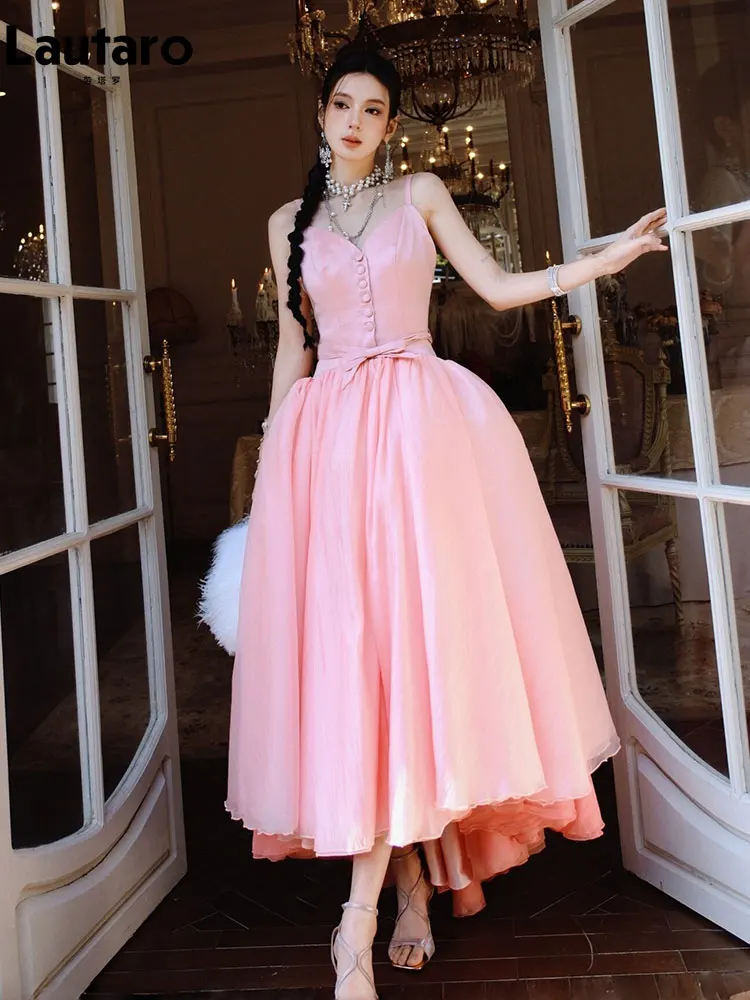 Lautaro Spring Summer Pink Luxury Sleeveless Evening Party Wedding Birthday Fairy Prom Poofy Spaghetti Strap Dress Women 2026
Lautaro Spring Summer Pink Luxury Sleeveless Evening Party Wedding Birthday Fairy Prom Poofy Spaghetti Strap Dress Women 2026