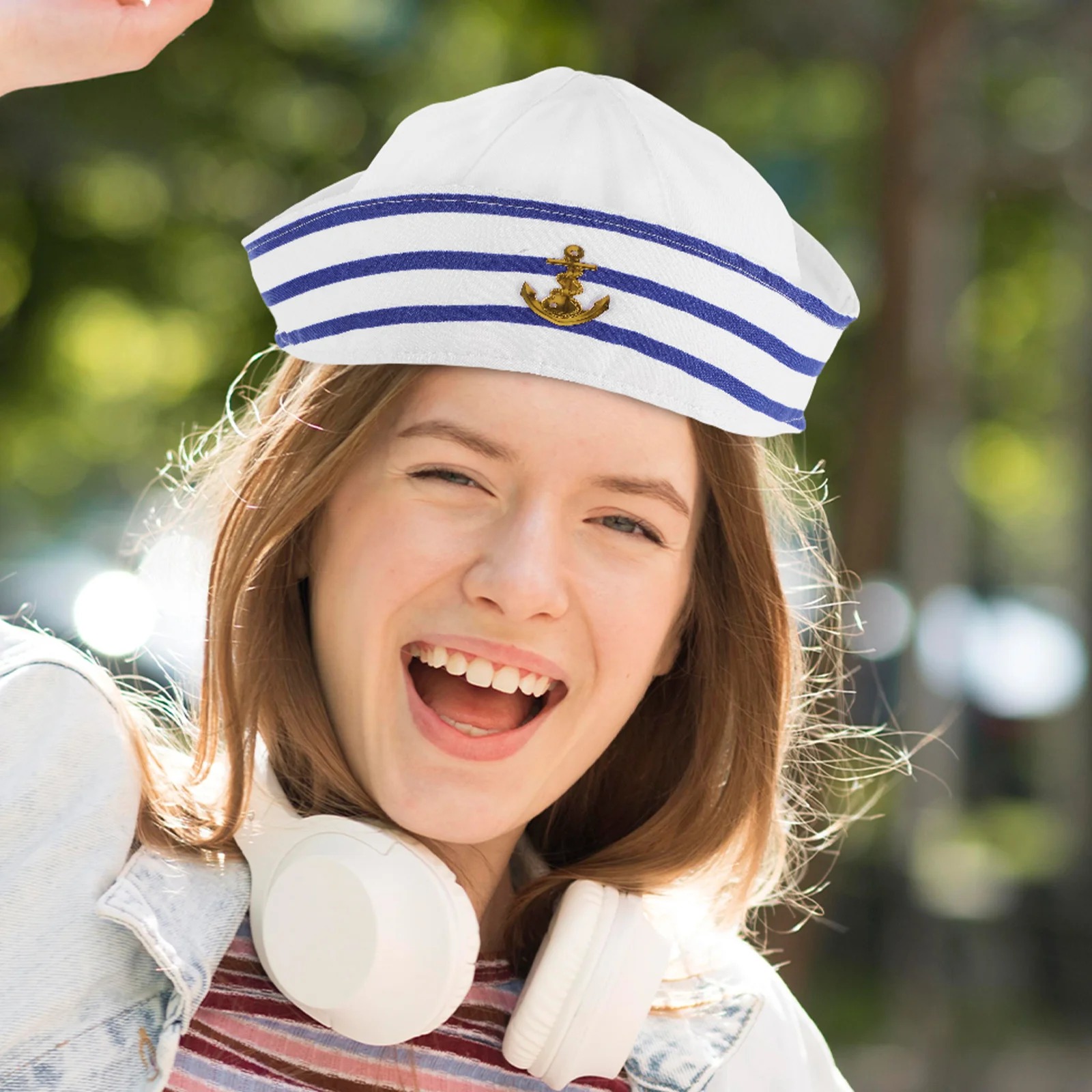2pcs Sailor Hat Blue White Striped Captain Hat for Men Women Cosplay Stage Performance Adult Size 58cm Lightweight Durable
2pcs Sailor Hat Blue White Striped Captain Hat for Men Women Cosplay Stage Performance Adult Size 58cm Lightweight Durable
