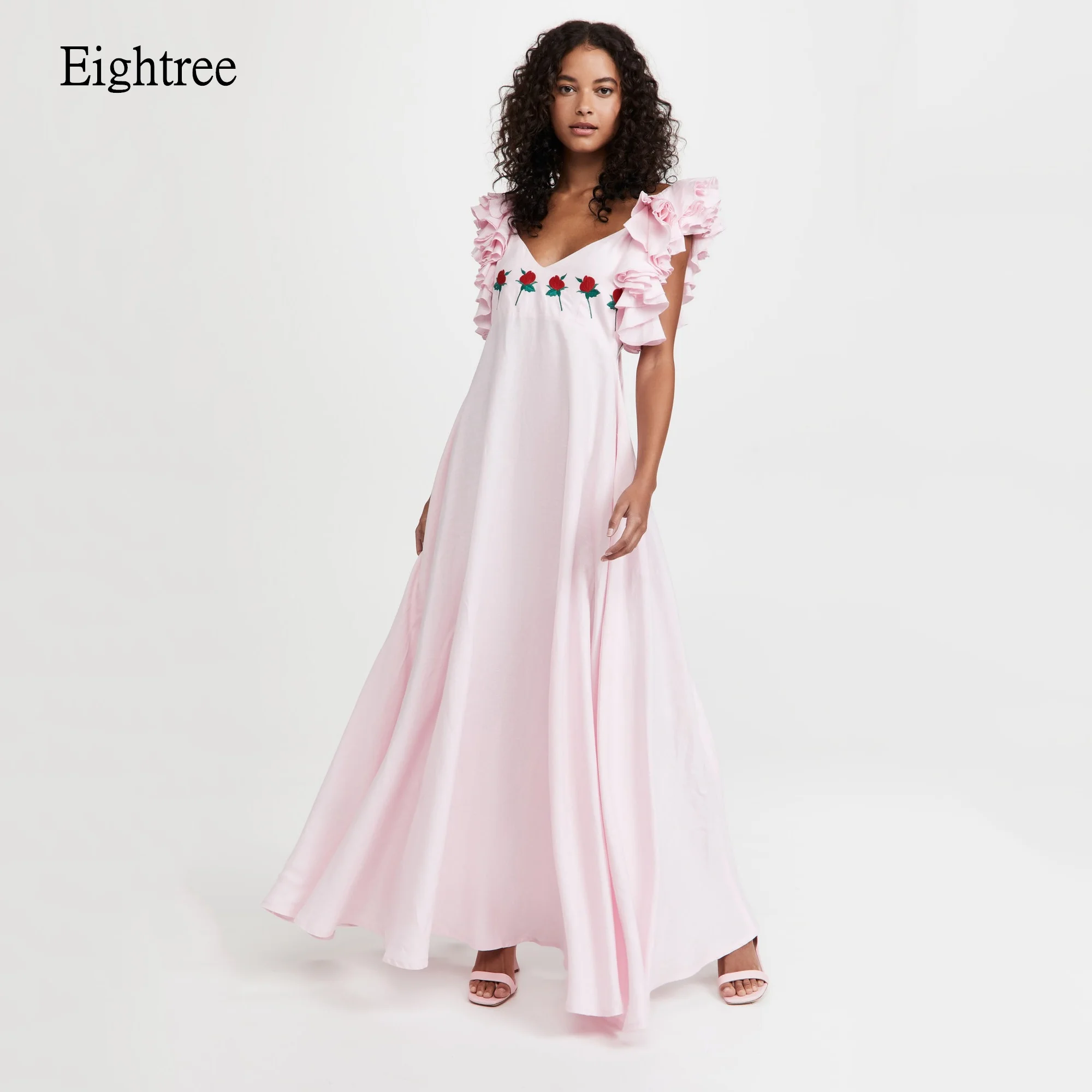 Eightree Pink V Neck A Line Prom Gowns Appliques Pregnant Evening Dress Ankle Length Party Dress vestido de gala Customized
Eightree Pink V Neck A Line Prom Gowns Appliques Pregnant Evening Dress Ankle Length Party Dress vestido de gala Customized