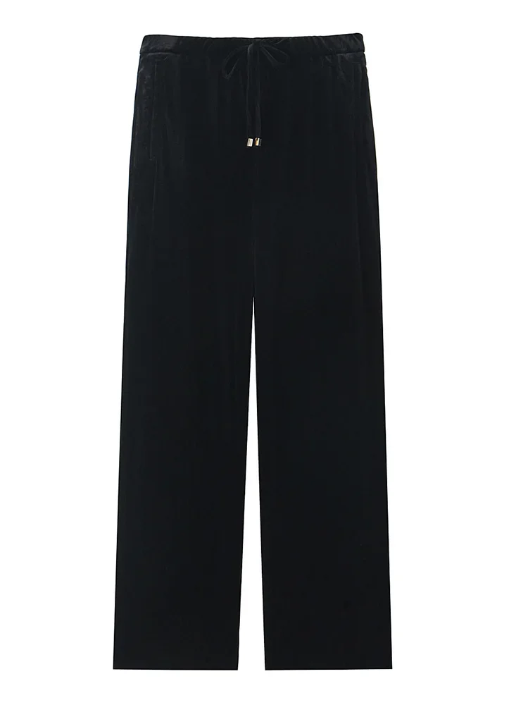Willshela Women Fashion Black Pleated Drawstring Straight Pants Vintage High Waist Full Length Female Chic Lady Trousers
Willshela Women Fashion Black Pleated Drawstring Straight Pants Vintage High Waist Full Length Female Chic Lady Trousers