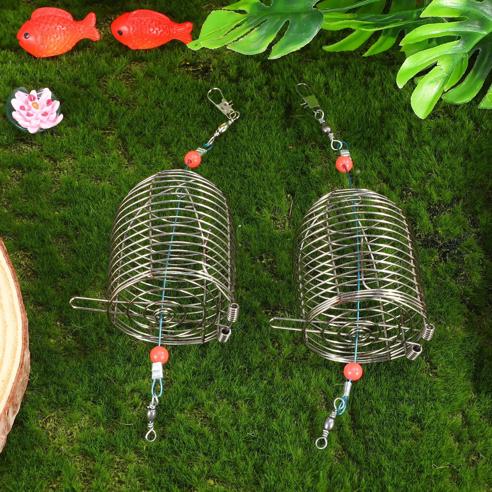 2PCS Stainless Steel Bait Cage Feeder Fishing Basket Tackle Trap Portable Lightweight Durable Spring Lid Cages Two Springs
2PCS Stainless Steel Bait Cage Feeder Fishing Basket Tackle Trap Portable Lightweight Durable Spring Lid Cages Two Springs