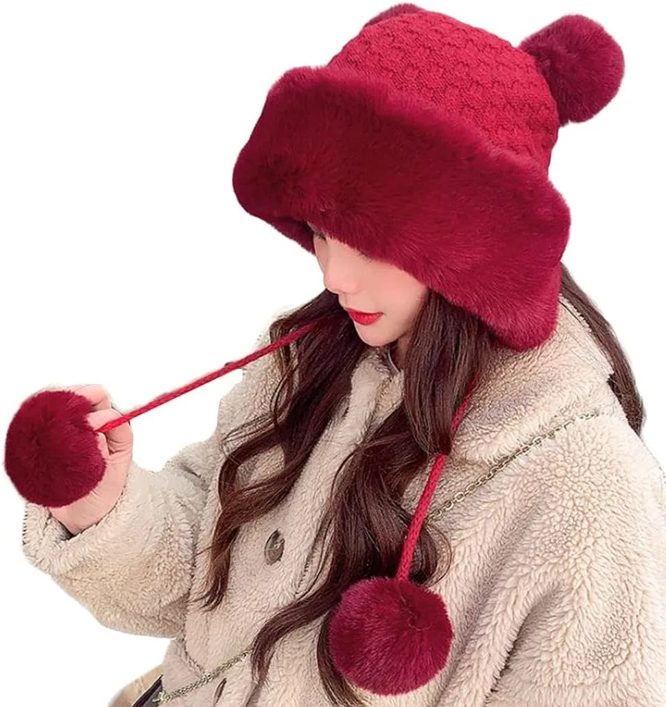 Зимние женские шапки-бини с помпоном, пушистые вязаные шапки из искусственного меха, теплые вязаные крючком шапки-бини, уличные шапки-тюрбаны с защитой ушей
Зимние женские шапки-бини с помпоном, пушистые вязаные шапки из искусственного меха, теплые вязаные крючком шапки-бини, уличные шапки-тюрбаны с защитой ушей