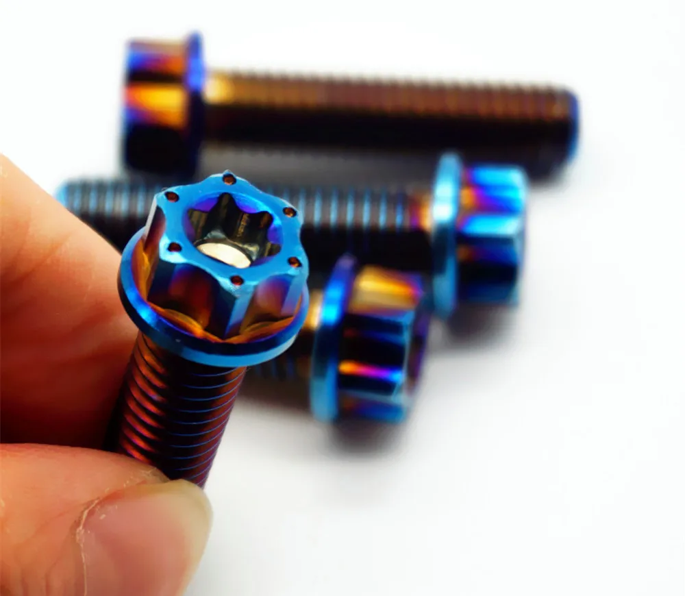 4pcs Burn Blue Titanium Screws M8 x 15 20 25 30 40 Torx Flange Ti Bolts for Motorcycle DIY Decoration Repair Ti Fasteners
4pcs Burn Blue Titanium Screws M8 x 15 20 25 30 40 Torx Flange Ti Bolts for Motorcycle DIY Decoration Repair Ti Fasteners