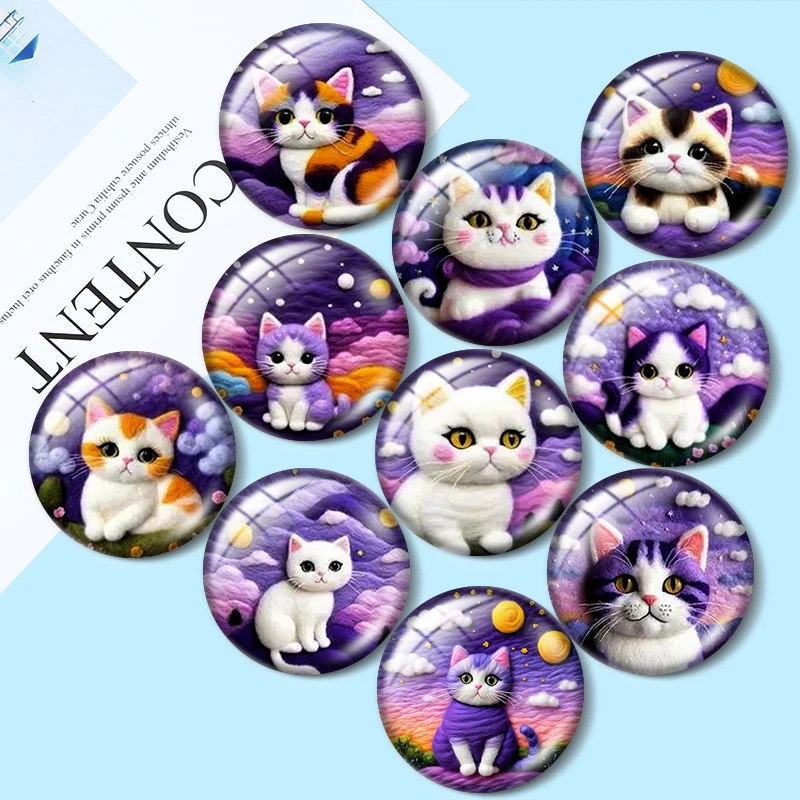 Purple Cat 10pcs 12mm/18mm/20mm/25mm Round photo glass cabochon demo flat back Making findings
Purple Cat 10pcs 12mm/18mm/20mm/25mm Round photo glass cabochon demo flat back Making findings