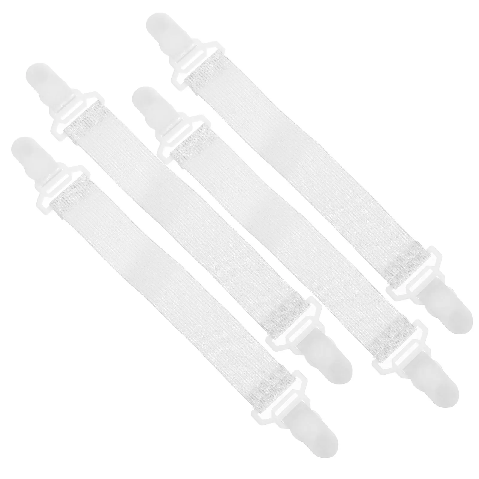 4pcs Fastening Belt Hook White 22.7Cm Hard Plastic Elastic Nylon Sheet Fastener Straps Garter Style Grippers Adjustable
4pcs Fastening Belt Hook White 22.7Cm Hard Plastic Elastic Nylon Sheet Fastener Straps Garter Style Grippers Adjustable