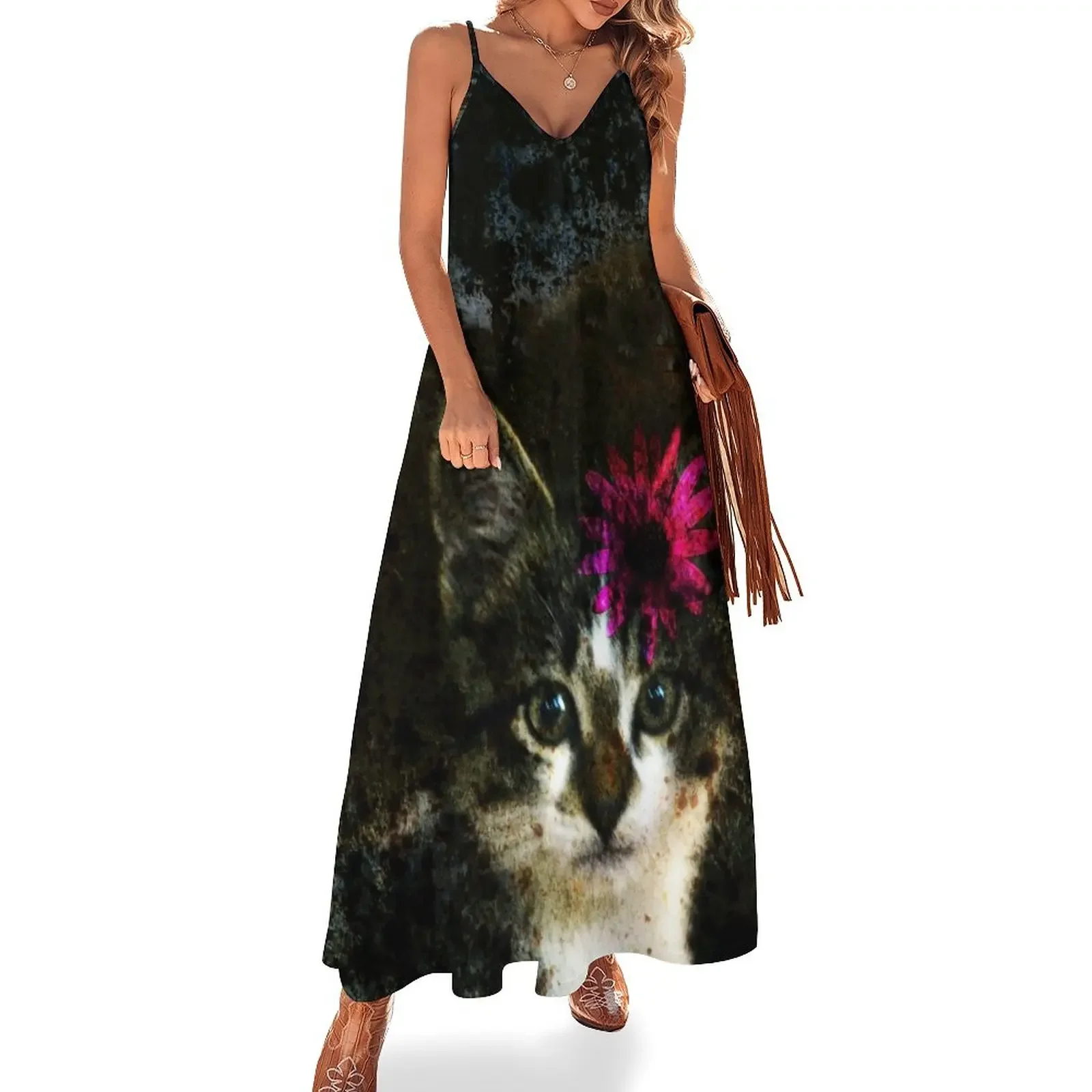 Kitten With Flower Portrait Sleeveless Dress elegant women's sets birthday dress for women
Kitten With Flower Portrait Sleeveless Dress elegant women's sets birthday dress for women