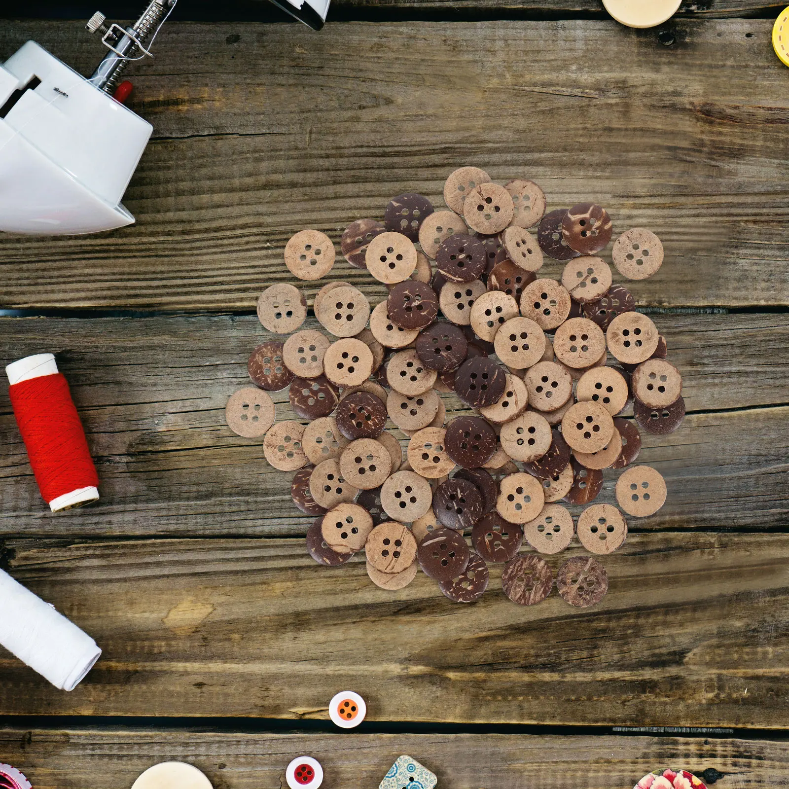 100 Pcs Coconut Shell Buttons Clothes Decoration Vintage Craft Bulk Assorted Sewing Bohemian Durable Natural DIY Projects
100 Pcs Coconut Shell Buttons Clothes Decoration Vintage Craft Bulk Assorted Sewing Bohemian Durable Natural DIY Projects