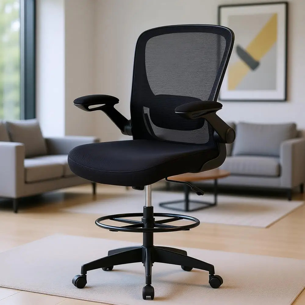 Adjustable Swivel Office Chair with Footrest and Flip-Up Arms for Computer Desks
Adjustable Swivel Office Chair with Footrest and Flip-Up Arms for Computer Desks