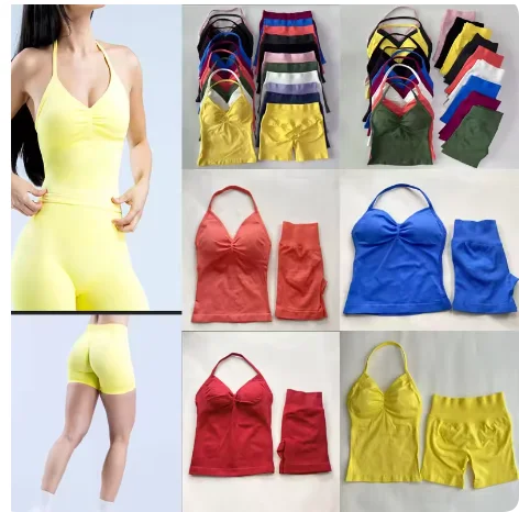 2 Pieces Women Yoga Set Seamless Longline Strappy Tank Top Scrunch Sports Shorts Gym Clothes Woman Summer Workout Outfit
2 Pieces Women Yoga Set Seamless Longline Strappy Tank Top Scrunch Sports Shorts Gym Clothes Woman Summer Workout Outfit