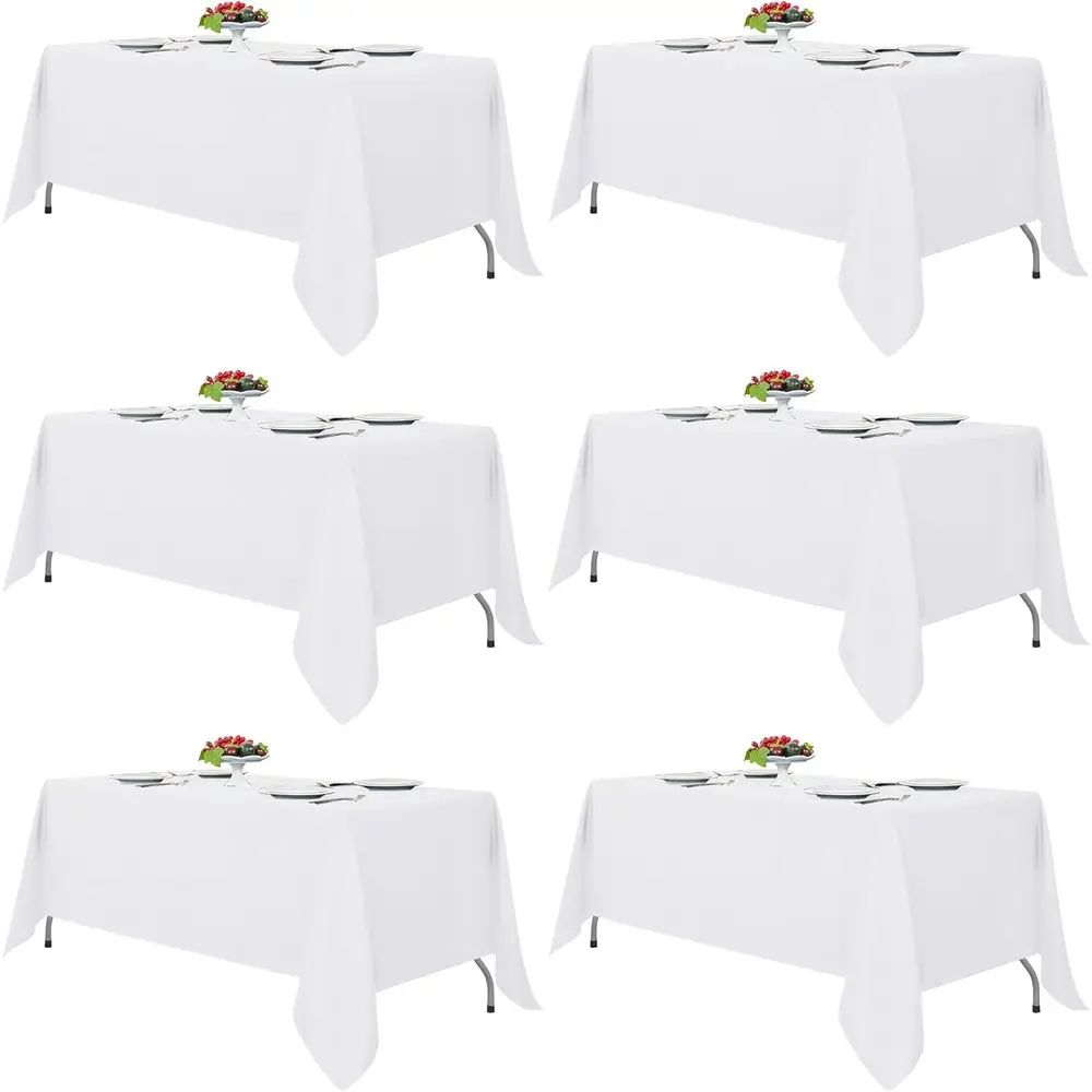 White Tablecloths or RecTables, 6 Pack - 70 x 120 Inches - Reusable and Washable Table Clothes or 6-8 t Tables, Polyester abric
White Tablecloths or RecTables, 6 Pack - 70 x 120 Inches - Reusable and Washable Table Clothes or 6-8 t Tables, Polyester abric
