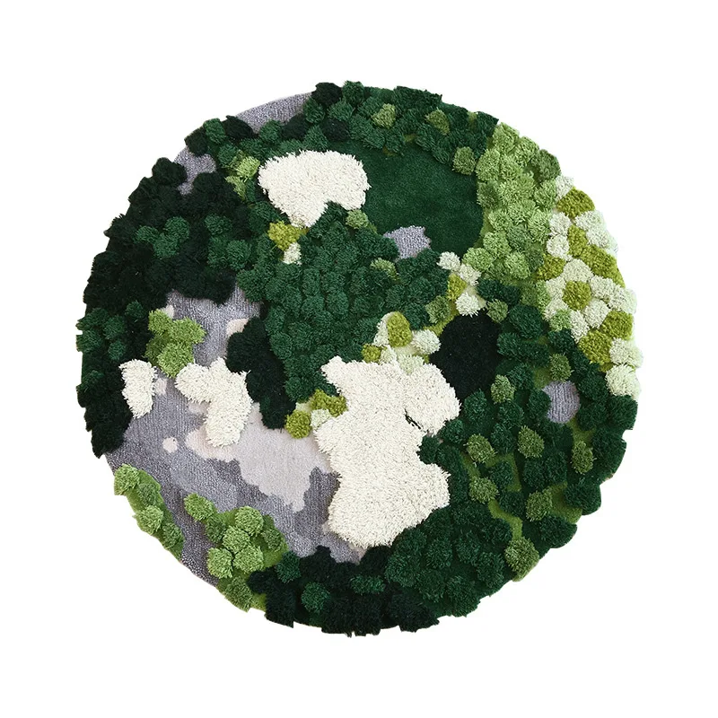 Moss carpet living room coffee table ethnic style pure handmade wool round customizable bedside blanket floor mat
Moss carpet living room coffee table ethnic style pure handmade wool round customizable bedside blanket floor mat