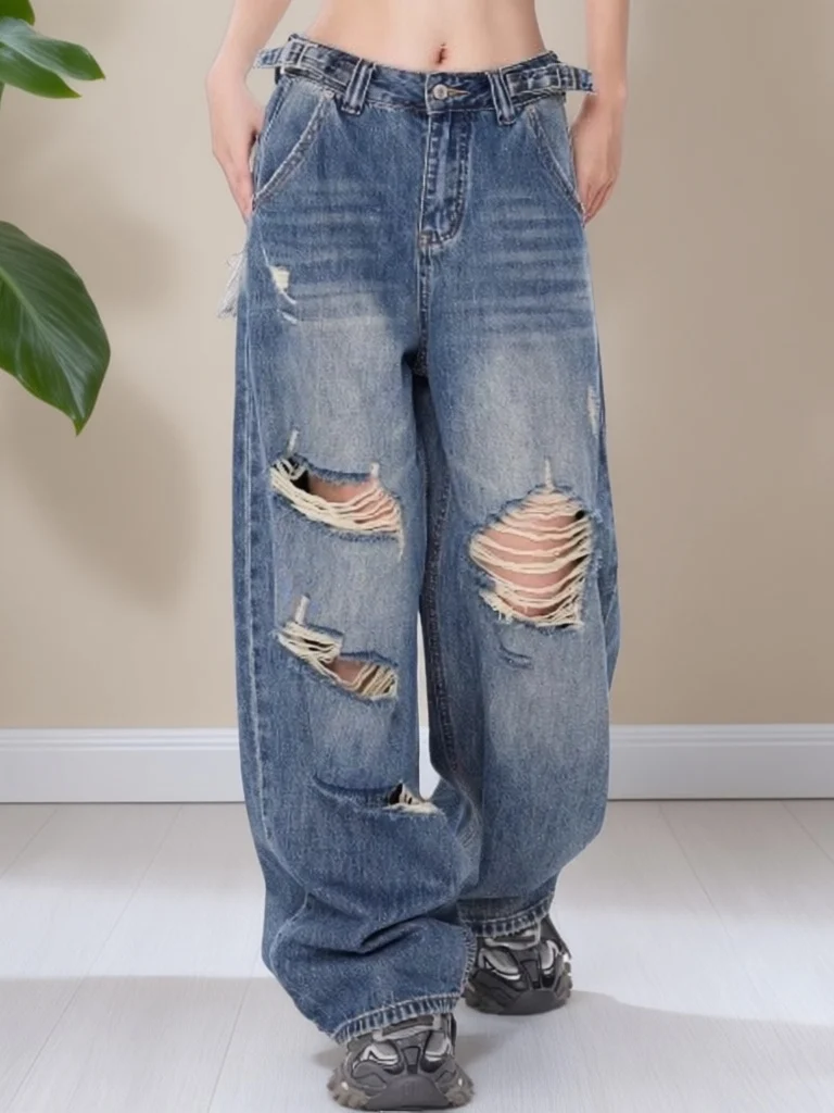 Spring Blue Denim High Waist Wide Leg Pants Faionable Loose Fit Slimming Women's Premium Feel Casual Sle Multi-ket Jeans
Spring Blue Denim High Waist Wide Leg Pants Faionable Loose Fit Slimming Women's Premium Feel Casual Sle Multi-ket Jeans