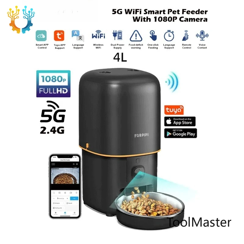 【2026】Automatic Cat Feeder Camera Pet Smart Cat Food Kibble Dispenser 2.4G/5GWiFi Tuya APP Control Auto Feeder For Cat Dog Acces
【2026】Automatic Cat Feeder Camera Pet Smart Cat Food Kibble Dispenser 2.4G/5GWiFi Tuya APP Control Auto Feeder For Cat Dog Acces