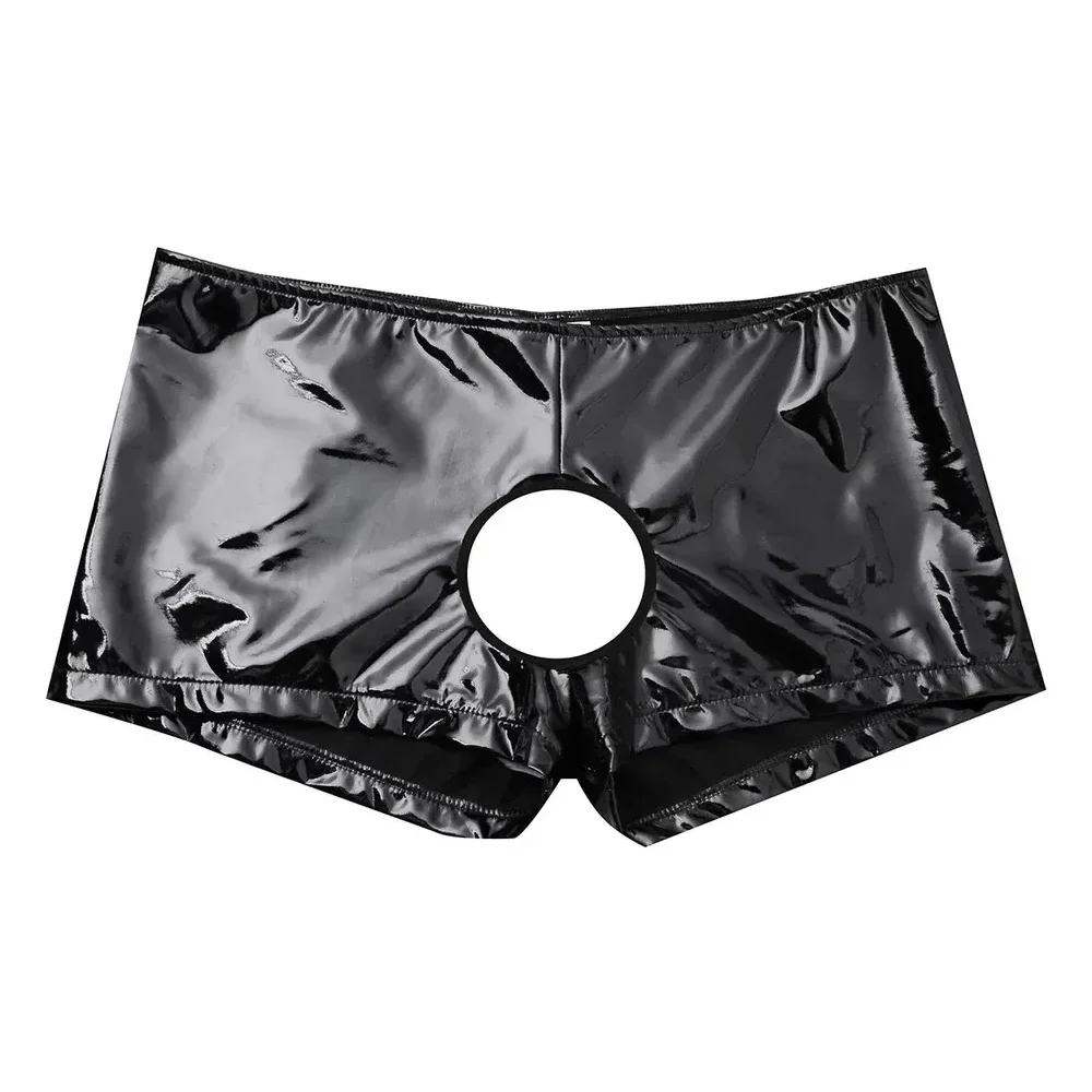 Men Sexy PVC Shiny Leather Open Crotch Boxer Brief Crotchless Elasticity Shorts Erotic Tight Hollow Out Underwear
Men Sexy PVC Shiny Leather Open Crotch Boxer Brief Crotchless Elasticity Shorts Erotic Tight Hollow Out Underwear