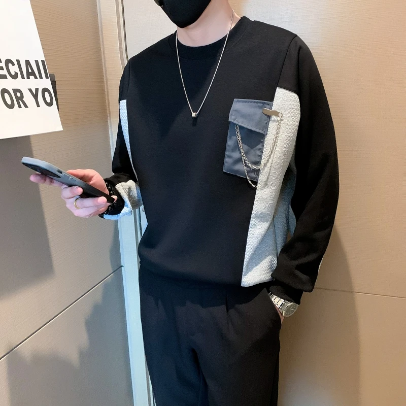 Casual Men's Long Sve Hoodie Inner Wear Base irt Jaet Geometric Pattern round Ne No Button Loose Fit Youth Faion
Casual Men's Long Sve Hoodie Inner Wear Base irt Jaet Geometric Pattern round Ne No Button Loose Fit Youth Faion