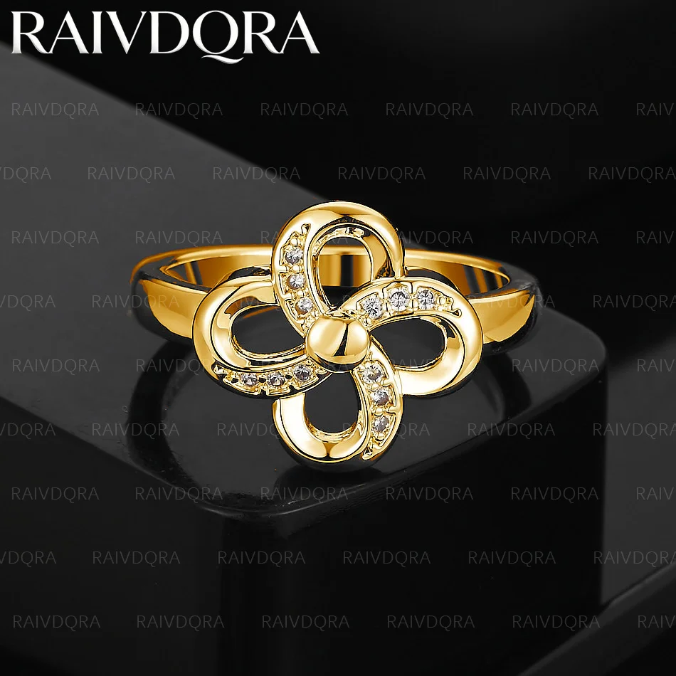 18K Gold Plated Zircon Flower Wedding Ring For Women Fashion Jewelry Charm Grace Engagement Accessories
18K Gold Plated Zircon Flower Wedding Ring For Women Fashion Jewelry Charm Grace Engagement Accessories