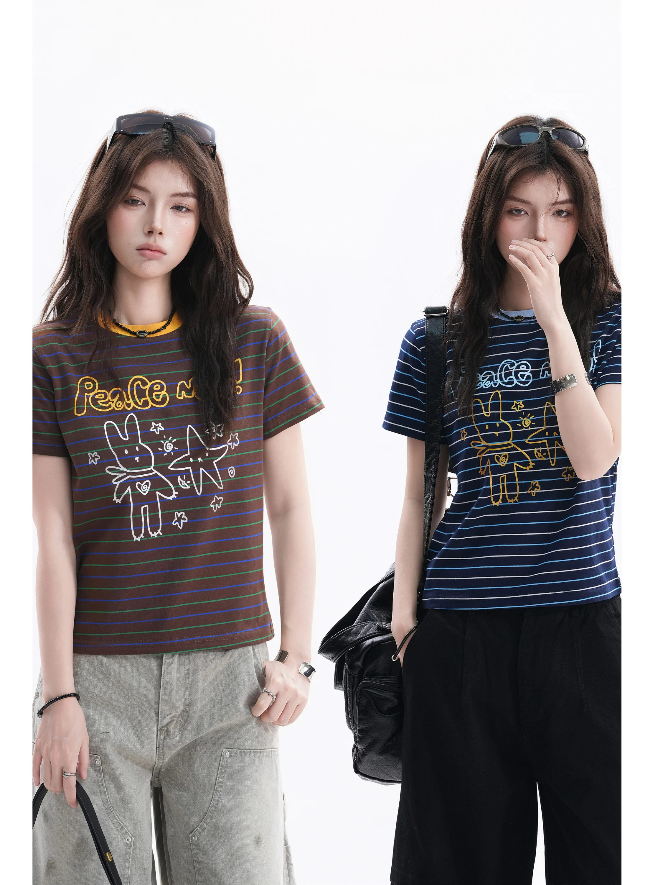 Slim Fit Short Sleeve T-Shirt round Neck Print Casual Summer American Style Fun Cartoon Striped Casual Fashion Ladies T-Shirt
Slim Fit Short Sleeve T-Shirt round Neck Print Casual Summer American Style Fun Cartoon Striped Casual Fashion Ladies T-Shirt