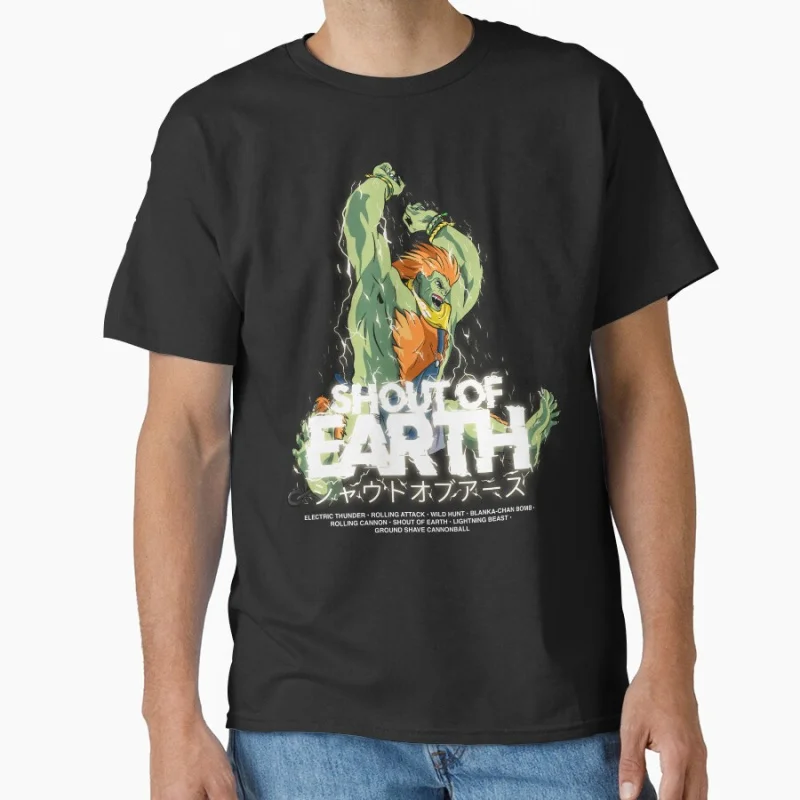 Blanka's Shout of Earth blanka 80s Retro Arcade video game Street fighter GYM Martial art gift T-shirt for men Large size Tops
Blanka's Shout of Earth blanka 80s Retro Arcade video game Street fighter GYM Martial art gift T-shirt for men Large size Tops