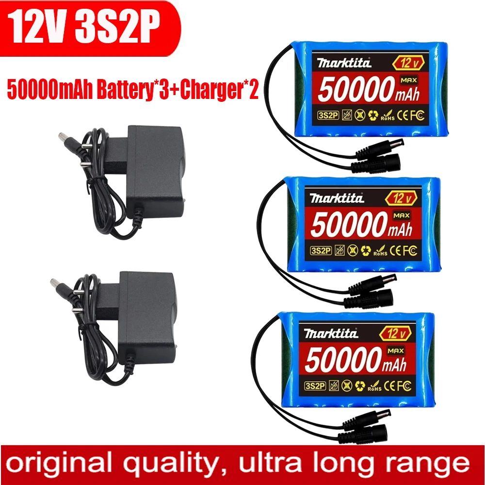 3S2P 12V 50000mah portable 18650 rechargeable lithium-ion battery, 12V LED light backup power supply, doll power supply
3S2P 12V 50000mah portable 18650 rechargeable lithium-ion battery, 12V LED light backup power supply, doll power supply