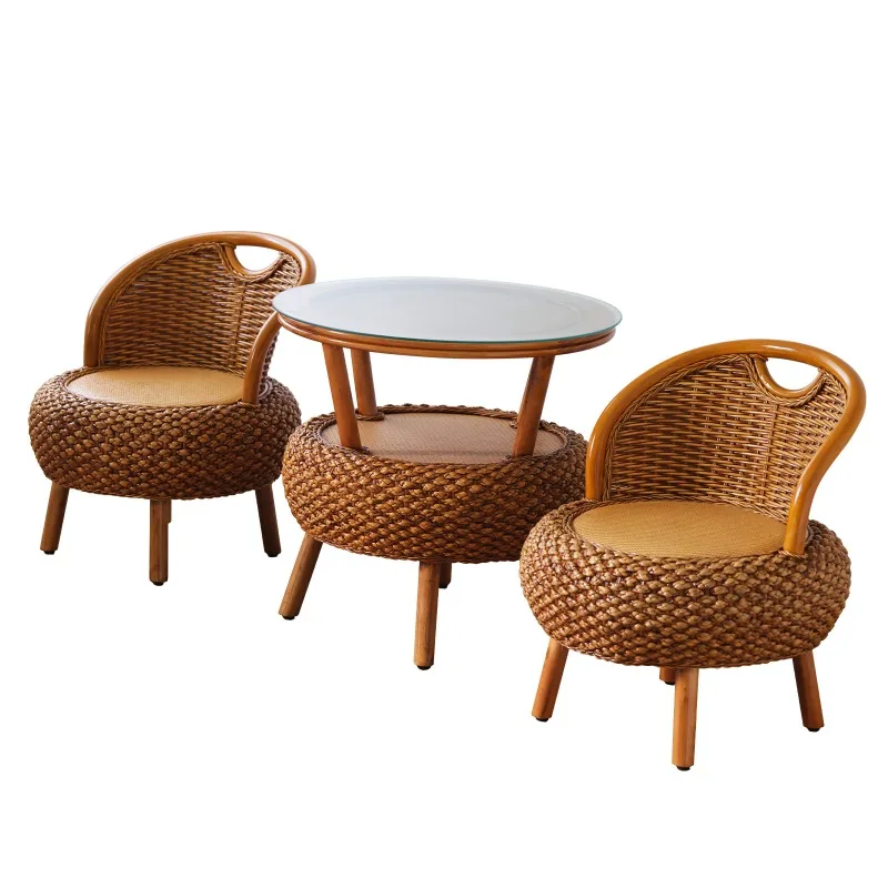 Balcony small rattan chair three-piece simple rattan woven back chair coffee table round rattan leisure seat for the elderly
Balcony small rattan chair three-piece simple rattan woven back chair coffee table round rattan leisure seat for the elderly